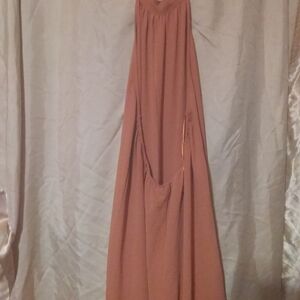 Elegant  Goldish Yellow And Burnt Orange Jumpsuit - Sleeveless